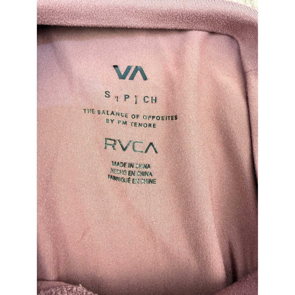 RVCA VA Sport Mens Small Training T-Shirt Mauve Pink Mesh Side Panels Athletic - Picture 3 of 9